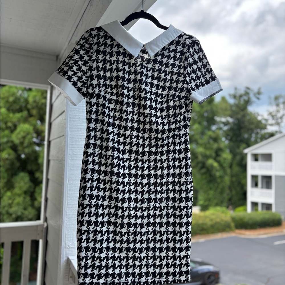 SHEIN Black and White Sheath Mini Dress with Peter Pan Collar
